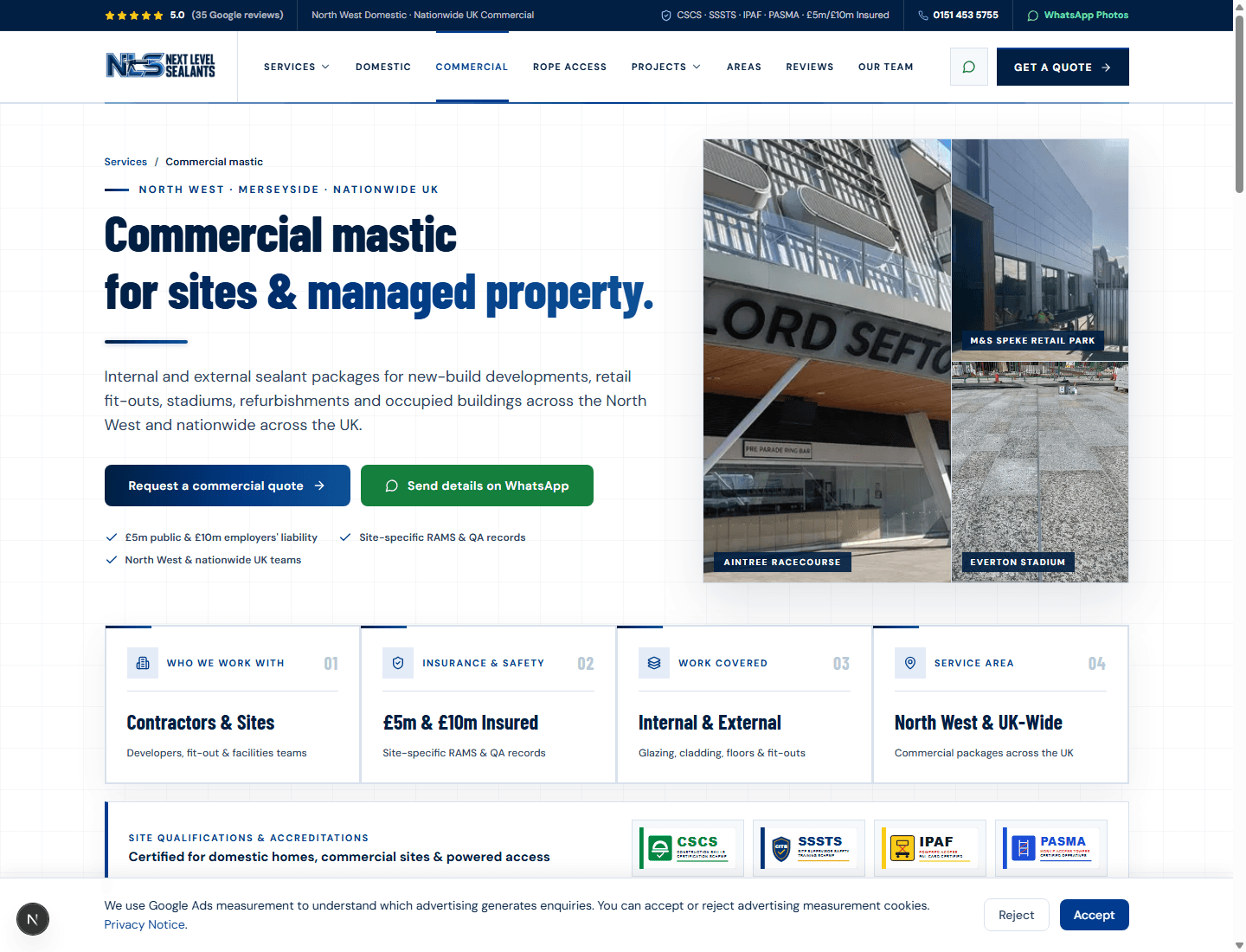 Commercial & Nationwide Mastic Hub